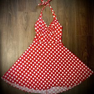 Red Polka Dot Flare Dress